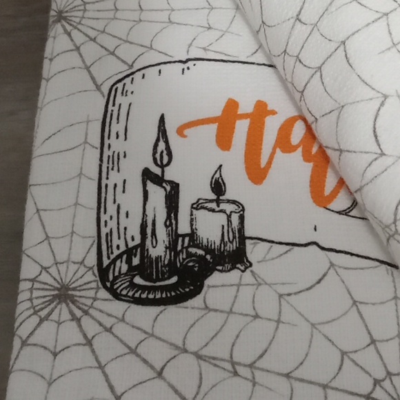 Bliss Studio Halloween Kitchen Towels - White and Gray Set Of 2 - Picture 3 of 4